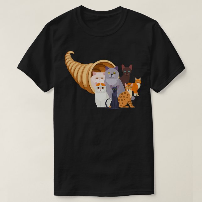 Camiseta Catucopia Cats Cornucopia Trendy Funny Thanksgivi (Diseño del anverso)