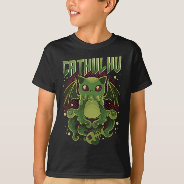 Camiseta Catulhu Kawaii Cat Cthulhu (Anverso)