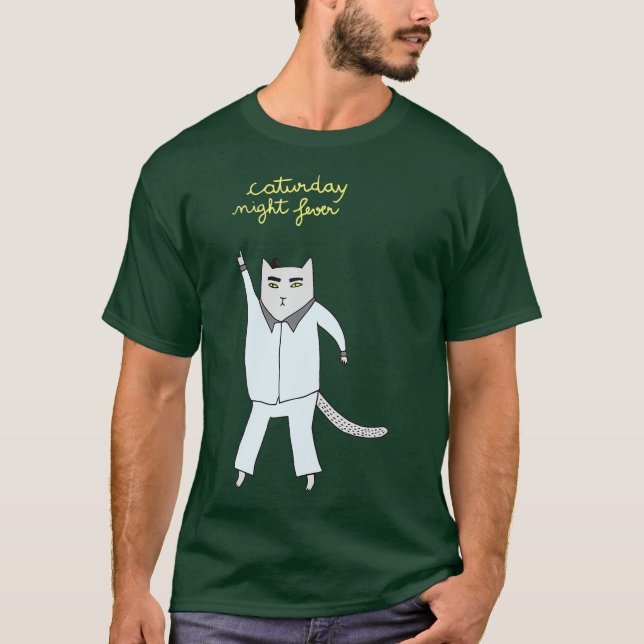 Camiseta Caturday Night Fever Cat Disco (Anverso)