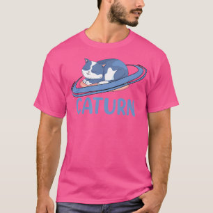 Camiseta Caturn - Gato durmiente en la astronomía del plane