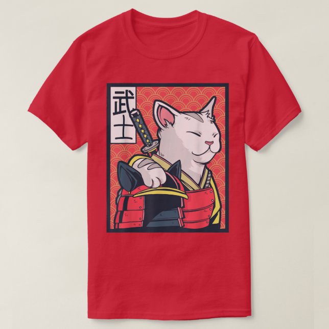 Camiseta Catzilla - Antiguo arte de gato japonés - Novj vin (Diseño del anverso)