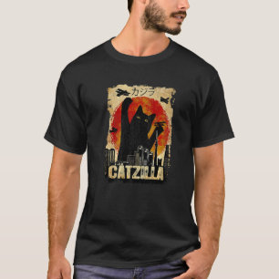 Camiseta Catzilla Antiguo Gatito Y Gato