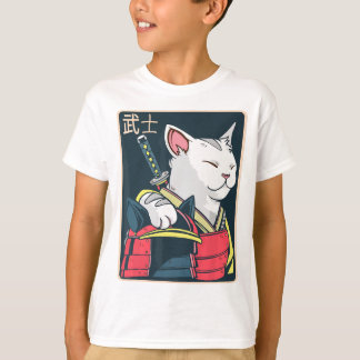 Camiseta Catzilla - Arte de gato japonés - Espada Katana - 