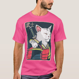 Camiseta Catzilla - Arte de gato japonés - Espada Katana -