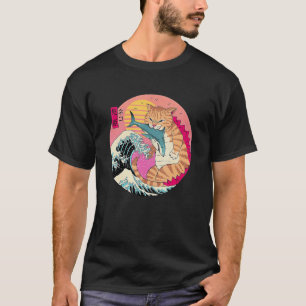 Camiseta Catzilla Arte de gato vintage lindo Gato japonés a