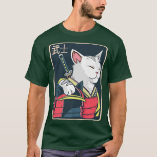 Camiseta Catzilla: Arte gato japonés Katana Anime de espada