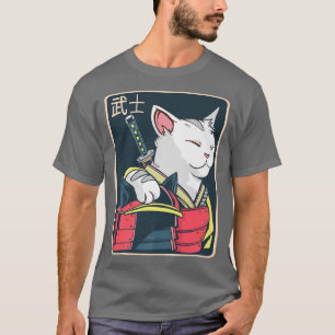 Camiseta Catzilla: Arte gato japonés Katana Anime de espada