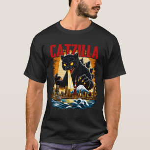 Camiseta Catzilla Ataca a Tokio Gato Gigante que Respira Fu