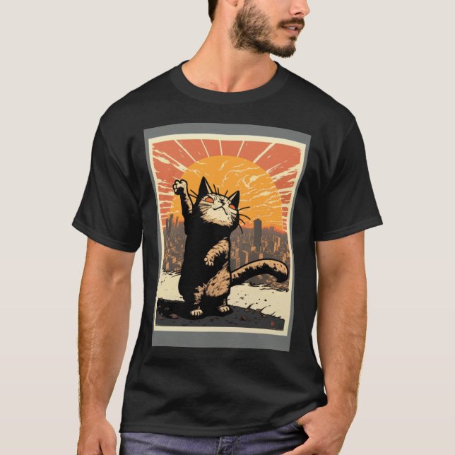 Camiseta Catzilla  Ca   Gato  Gato (Anverso)
