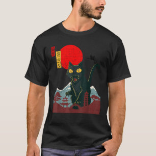 Camiseta Catzilla Cat Arte Japonés Gracioso Regalos De Gato