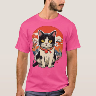 Camiseta Catzilla Cat Arte japonés Regalos divertidos para