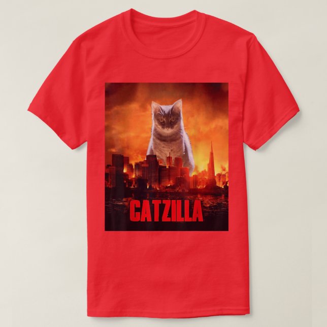 Camiseta Catzilla Cat Kitten Lover  (Diseño del anverso)