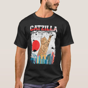 Camiseta catzilla cat retro