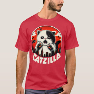 Camiseta CATZILLA Cate Fierce Kitty con vistas a la ciudad