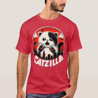 Camiseta CATZILLA Cate Fierce Kitty con vistas a la ciudad