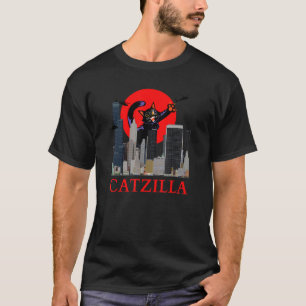 Camiseta Catzilla Cosas Lindas de Gatos para Mamá Gato Papá