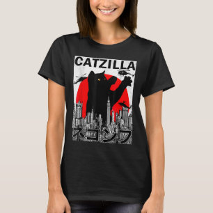 Camiseta Catzilla Cute Arte Cosas De Gato Japonés Para El G