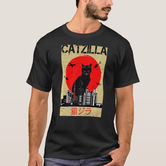 Camiseta Catzilla Cute Cosas De Gato Para El Gato De Gato Q (Anverso)