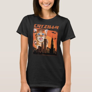 Camiseta Catzilla de Vintage Cute Kitten Siempre Hambriento