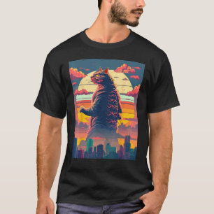 Camiseta Catzilla Divertida Parodia Monstruo Lindo
