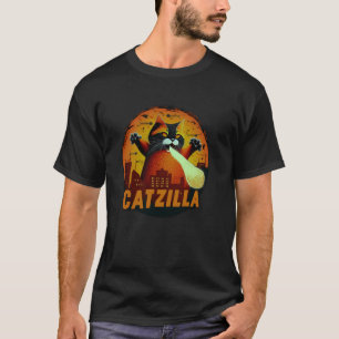 Camiseta Catzilla divertido gato monstruo de Halloween