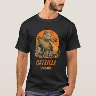 Camiseta Catzilla Está De Vuelta - Parodia De Monstruo Gato