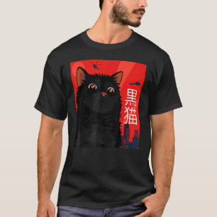 Camiseta Catzilla Estilo japonés de atardecer Gato Gato 1