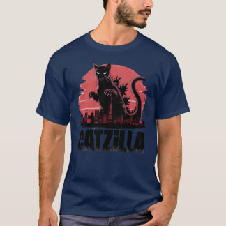 Camiseta Catzilla Fierce Feline Monster retro