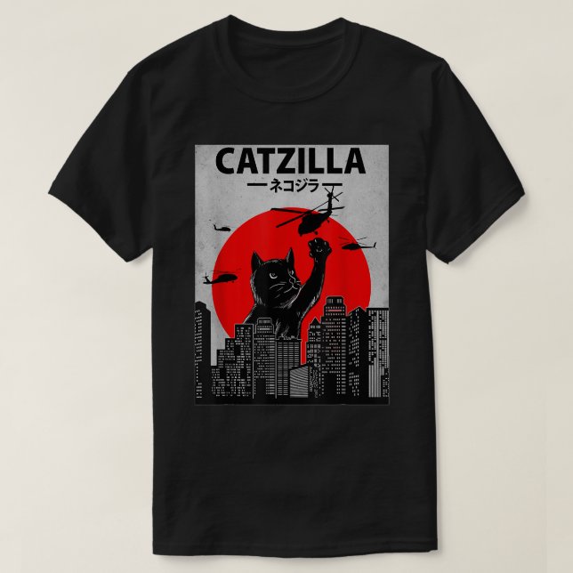 Camiseta Catzilla Funny Cat , Funny Cat , Cat Lover (Diseño del anverso)