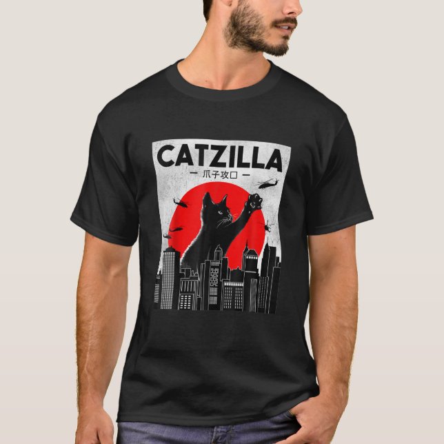 Camiseta Catzilla Funny Cat , Funny Cat , Cat Lover (Anverso)