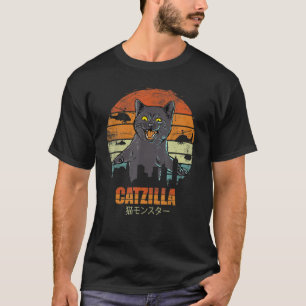 Camiseta Catzilla Funny Cat Lover Love Kitts estilo retro