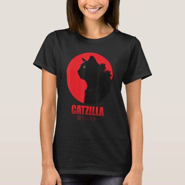 Camiseta Catzilla Funny Cat Shirt, Funny Cat (Anverso)
