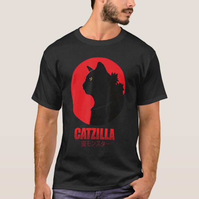 Camiseta Catzilla Funny Cat Shirt, Funny Cat (Anverso)