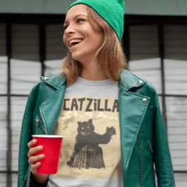 CAMISETA CATZILLA FUNNY CAT T-SHIRT