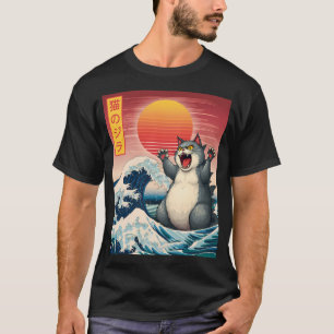 Camiseta Catzilla Funny Gigante Monstruo Gato Kaiju Ar Japo