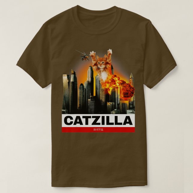 Camiseta CatZILLA Funny Kitty para los amantes del gato en  (Diseño del anverso)