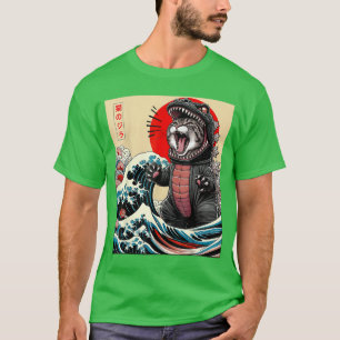 Camiseta Catzilla gato arte japonés regalos divertidos de g