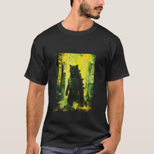 Camiseta Catzilla Gato Arte Japonés Regalos Divertidos de G
