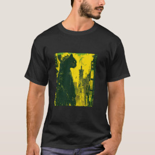 Camiseta Catzilla Gato Arte Japonés Regalos Divertidos de G
