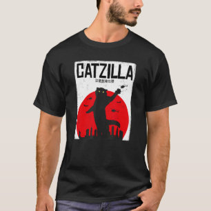 Camiseta Catzilla Gato Gatito Felino Ropa de Kitty Japón Pe