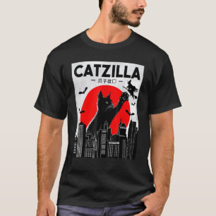 Camiseta Catzilla Gato Gato Negro Gato Halloween