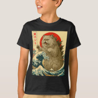 Catzilla Gato Persa Arte Japonés Para Hombres Muje