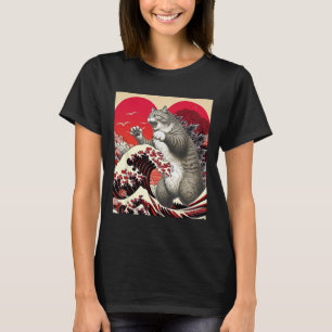 Camiseta Catzilla gato Valentine arte japonés regalo divert