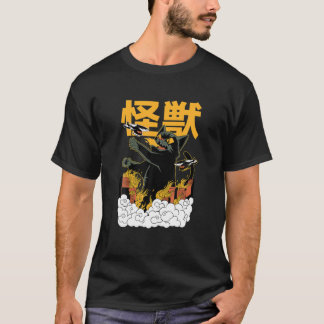 Camiseta Catzilla Gigante Gato arte anime japonés