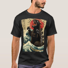 Camiseta Catzilla Gracioso Gato Japonés Arte Gatito Gato Am