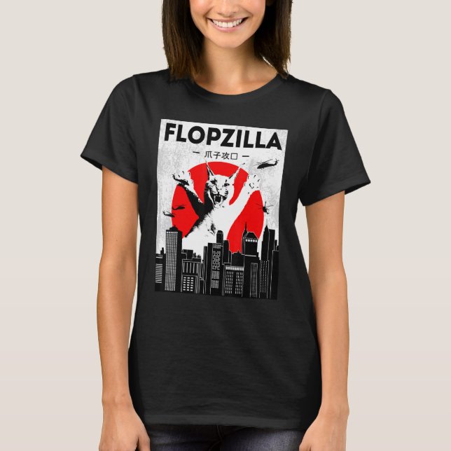 Camiseta Catzilla gran floppa meme Flopzilla Caracal Cat (Anverso)