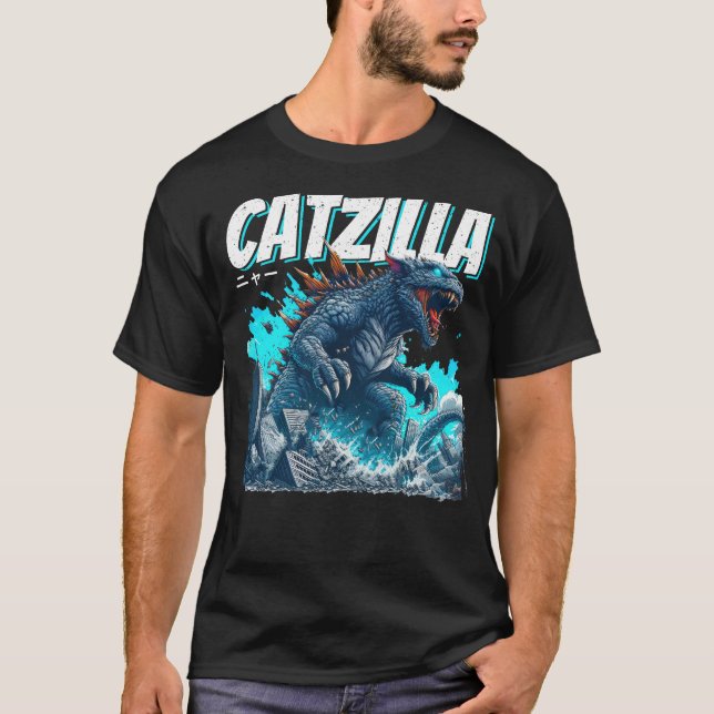 Camiseta Catzilla Guay Cat Para Hombres Mujeres Niños Gato  (Anverso)