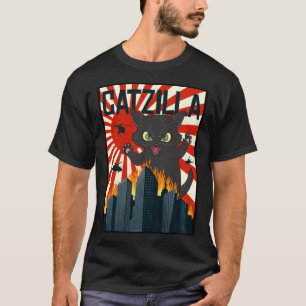 Camiseta Catzilla I Cat Black Cat Kitten