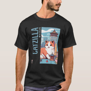 Camiseta Catzilla Japón Funny Cat Kawaii Parody Vintage