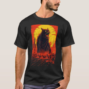 Camiseta Catzilla Japonesa Cosa Gato Gato Gato Gato Gato Ga